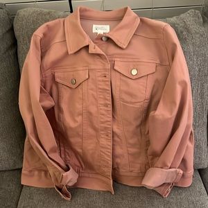Market & Spruce Camila Boyfriend Denim Jacket, Pink, Size 2X